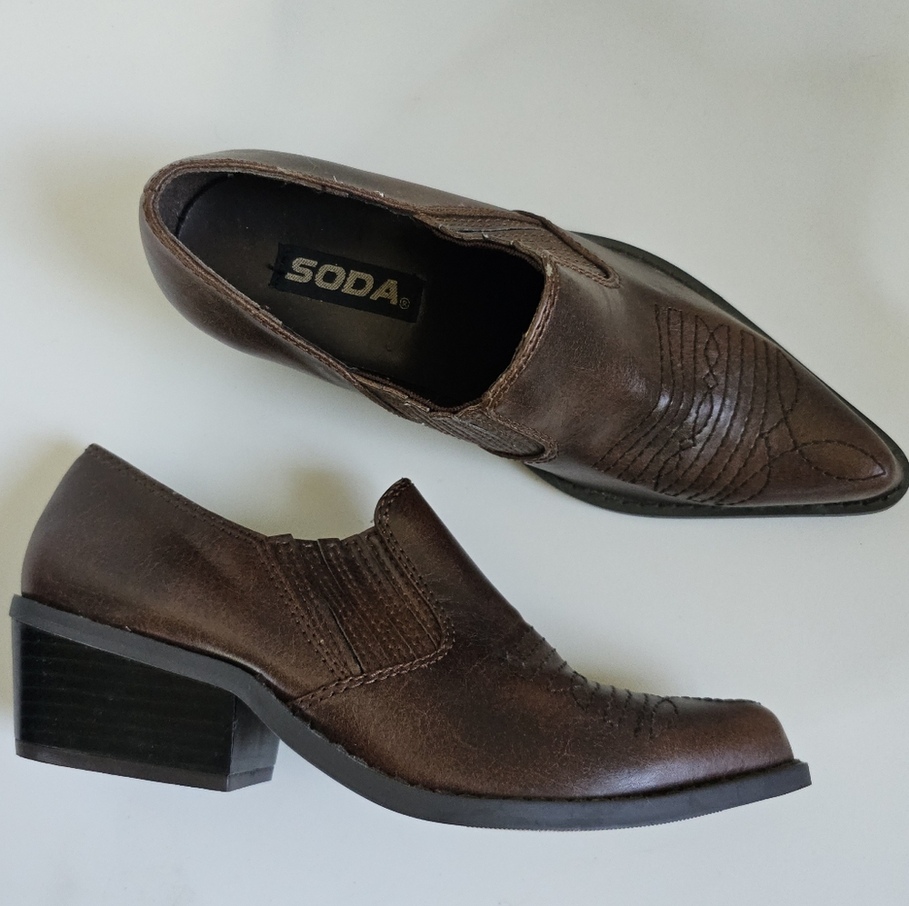 ☆ SODA Brown Western Bootie
